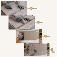 Revêtement mural flexible en pierre imitation travertin beige crème 600x1200mm pour l'intérieur des villas et les murs de réception, panneau MCM