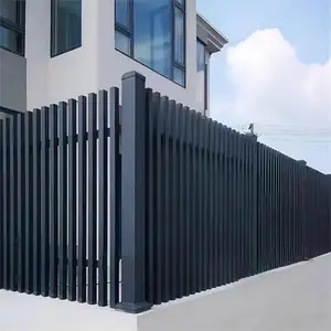 Verified Factory Design Aluminum Fence Panels Outdoor Black Powder Coated Aluminum Vertical Slat Blade Privacy Fence