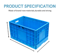 LEADLOONG 640*430*210MM Boîte de rangement industrielle solide en plastique avec couvercle Caisse mobile Bac de transport pour le stockage