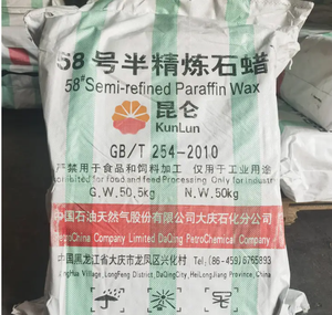 Cera de Parafina de Grau Industrial Totalmente Refinada e Semi-Refinada Marca Kunlun 56 58 60 para Fabricação de Velas - Product Image 1