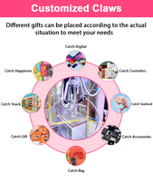 Mini jouet en peluche à pièces populaire grue distributeur automatique Console de jeu griffe grue vente poupée ventes matériel en métal