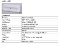 Dreamy Direktvertrieb IP20 Kunststoff Feuerhemmende Batterie-Notfall-LED-Deckenleuchte 3 Stunden Betriebszeit 3 Jahre Garantie für Zuhause