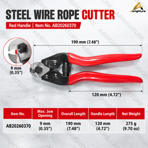 Coupe-câble en acier de 7,5 pouces (190 mm), pince coupante robuste en acier CR-V pour câbles de frein de vélo et cordes à <span class=keywords><strong>linge</strong></span> - Product Image 2
