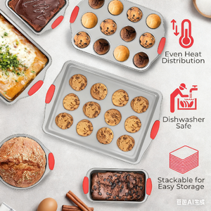 Tùy chỉnh 10-Piece không dính bakeware Set với nhiệt độ cao Silicone xử lý lò nướng & Pastry công cụ - Product Image 2