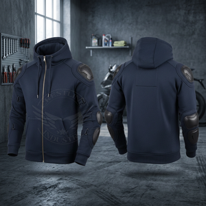 Hoodie de moto unisexe personnalisé pour l'hiver - Protection respirante pour la course moto avec logo et design sur mesure - Product Image 3