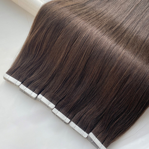 Extensions de cheveux à bandes adhésives très vendues, 100% cheveux humains vierges avec ondulations droites, prix direct usine en gros - Product Image 5