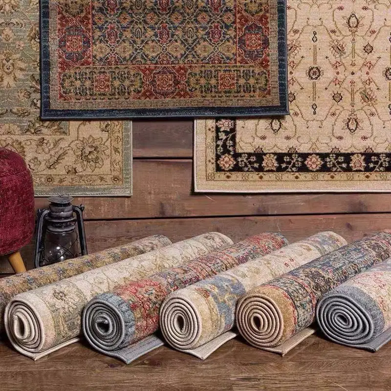 Venta caliente de alta calidad de gran tamaño Teppich alfombra de piel sintética tradicional de felpa antideslizante sala de estar alfombra persa duradera y alfombra