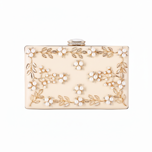 Pochette de soirée en métal fer forgé faite à la main pour femmes, motif de mariage, sac de soirée en pierre, sac à main de fête, cadeau - Product Image 1