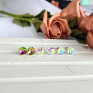 Pendientes de bola de cristal de piedra natural arcoíris con dije de disfraz de golpeador de puerta personalizado de alta calidad Dylam para mujer - Product Image 2
