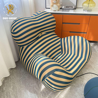 Fauteuils de salon de style italien, ergonomiques et compressibles, type « Mama's Hug », canapé paresseux avec ottoman rond