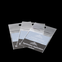 Custom Logo Clear LDPE Resealable Zipper Bag Recyclable Plastic Hang Hole Pouch for Cable Connector Electronic Parts Packing