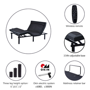 Cama Inteligente Ajustable con Seguimiento del Sueño, Gravedad Cero, Control por Voz y Aplicación, Motor Alemán para Dormitorio u Hotel, Modelo SN01 Ajustable - Product Image 3