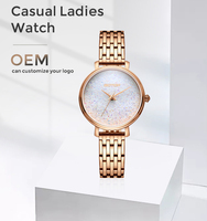 Benutzer definierte Logo Glitter Gesicht Mode Stil Geschenk Edelstahl Quarz Frau Einzigartige Bling Damen Armbanduhr