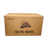 Allume-feu en laine de bois SUNICH, 200 pièces, imperméable, naturel, allume-feu en bâtonnets, durée de combustion de 8 à 10 minutes, pour l'intérieur et l'extérieur, fabriqué en Chine