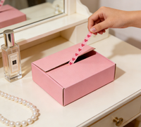 Boîte d'expédition en carton ondulé avec bande détachable, impression couleur personnalisée de luxe, faible MOQ, emballage haut de gamme pour vêtements, cosmétiques, parfums, cadeaux