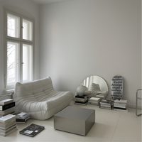 Table basse carrée en acier inoxydable poli miroir, structure monobloc, style moderne et minimaliste, durable, pour salon