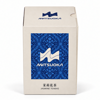 Wholesale Custom Printed White Paperboard Tea Box with Blue Floral Design and Logo for Jasmine Tea Bag Retail Packaging
