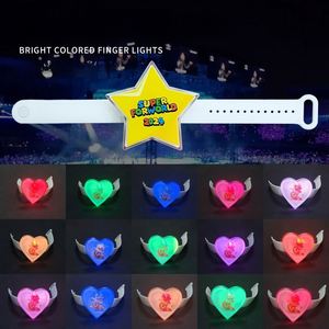 Bracelet en acrylique écologique avec éclairage LED 15 couleurs à télécommande, motif Pentacle Amour, accessoire fluorescent pour concert - Product Image 4
