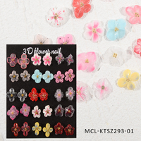 30PCS/kit Kawaii Handmade Nail Art Resin Charms 3D Design Nail Acrylic Flowers Acrylic flower