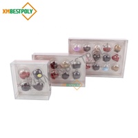 Logo personnalisé imprimé Truffe chocolat clair emballage en plastique boîte-cadeau 4 cavités boîtes de bonbons en plastique
