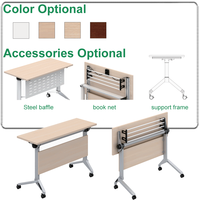 Escritorio de Conferencia Plegable Moderno - Mesa Plegable Ergonómica para Uso Escolar y de Oficina, Diseño Móvil