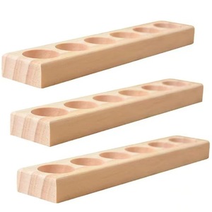 Essential Oil Wooden <b>Shelf</b> 6 Holes <b>Pine</b> Eco-Friendly Cosmetic Organizer Storage Rack - Product Image 3