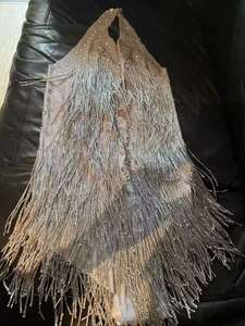 ゴールデンヘイターフリンジスパークリングラテンレオタードノースリーブパフォーマンスドレスポールジャズチャチャダンス服衣装 - Product Image 2