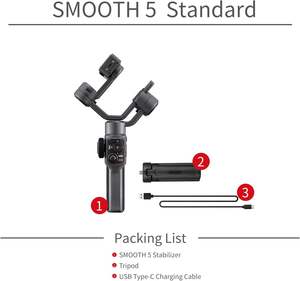 Nouveau stabilisateur de téléphone <span class=keywords><strong>Zhiyun</strong></span> <span class=keywords><strong>Smooth</strong></span> <span class=keywords><strong>5</strong></span> <span class=keywords><strong>Combo</strong></span>, stabilisateur à 3 axes, télécommande vocale détachable, suivi IA, poignée pliable, trépied - Product Image 3