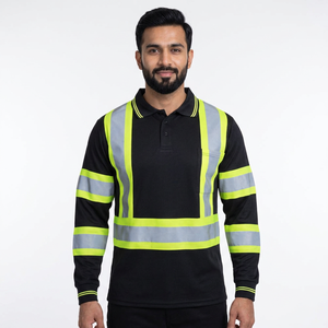 Camisa de Seguridad de Manga Larga Reflectante Antiestática de Alta Visibilidad, Secado Rápido, Material de Poliéster Transpirable, Personalizable con Logotipo - Product Image 1