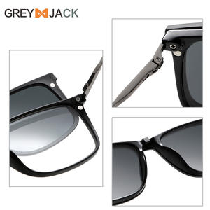 Nouvelles lunettes magnétiques avec verres polarisés, montures carrées en métal TR, protection UV400, unisexe, verres TAC noirs - Product Image 4