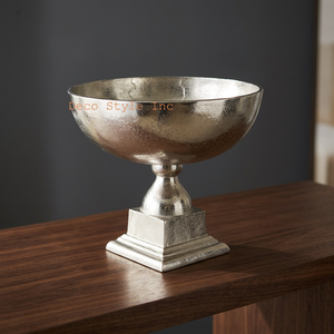 Vase de table en aluminium nickelé, style américain, 14 pouces de large x 14 pouces de haut, pour décoration de mariage - Product Image 3