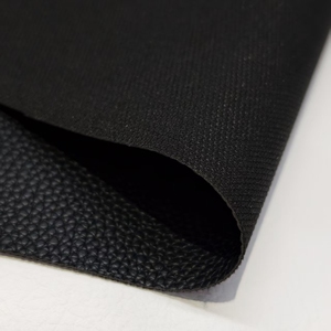 Simili cuir PVC Lichi classique pour sièges de voiture, cuir vinyle noir résistant aux rayures avec support en toile de pêche pour sellerie automobile - Product Image 2