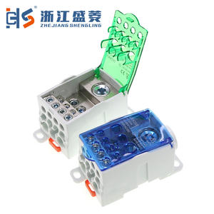 בלוק חלוקה תעשייתי UKK-250 250A לתלייה על פס <span class=keywords><strong>DIN</strong></span> עם מגעי נחושת מצופים ניקל, 11-20 מגעים, קופסת חיבורים עם ברגים - Product Image 3