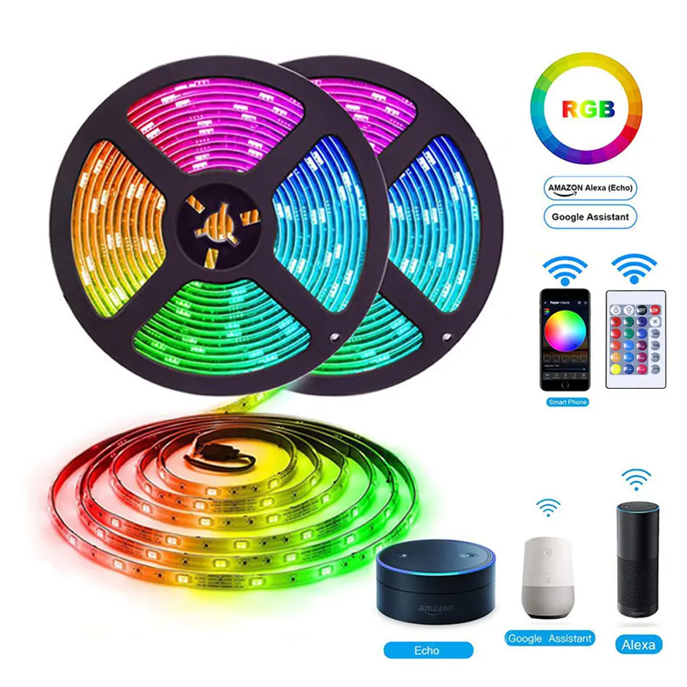 Alexa Google Home Tuya Wifi Ip65 Flexibele Waterdichte Led Strip Lichtstrip Led Licht Rgb