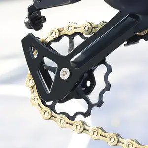 Lebycle bisiklet yedek parçaları 9T arka attırıcı kasnak alüminyum alaşımlı kılavuz kasnak bisiklet kılavuz rulo tekerlek