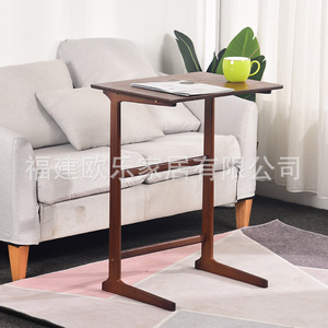 Movable <b>bamboo</b> bedside <b>table</b>, sofa side <b>table</b>, balcony computer <b>table</b>, home use, simple and luxurious study <b>table</b>, export. - Product Image 1