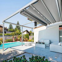 Accessoires de vente en gros d'usine personnalisés Pergola télescopique électrique étanche en aluminium auvent extérieur pavillon de jardin
