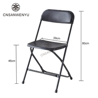 Chaise pliante portable en plastique blanc et noir pour événements extérieurs, idéale pour mariages et réceptions – Vente en gros directe usine