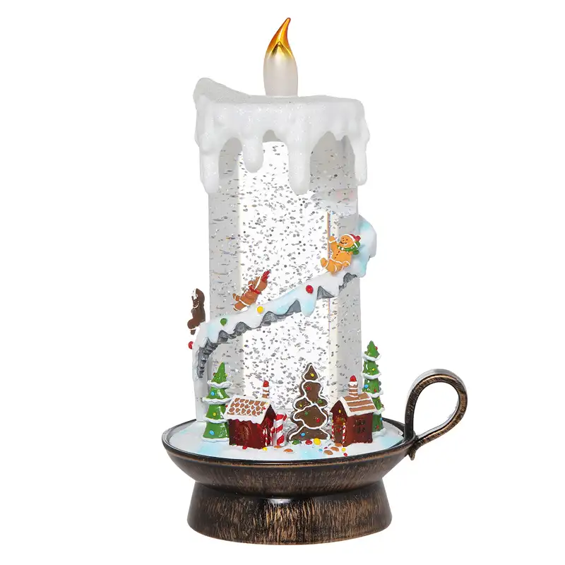 Low MOQ wholesale LED flameless candle rotating flashing candlelight Christmas lantern