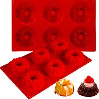 Moule à pâtisserie en silicone de qualité alimentaire FDA, résistant au four, à 6 cavités de forme irrégulière, pour gelée, pudding, mousse, pain, gâteau, collation