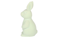 Ornement de lapin de Pâques en polystyrène tenant un oeuf bleu pour la décoration de la maison de printemps