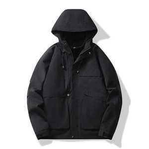 Men Windproof Outdoor Jacket With Hood Fleece Lined For Autumn Winter Wear - Product Image 3