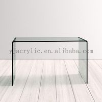 Vente Chaude Bureau de Travail Console Ordinateur Transparent en Forme de U Sur Mesure Tables Basses en Lucite Transparente Table d'Appoint en Acrylique