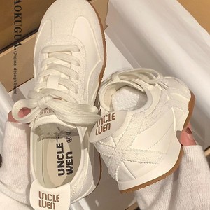 Retro Lace-Up Training <strong>Shoes</strong> Women's 2025 New Autumn Soft-Soled Casual Sports Student Flat All-Match White - Product Image 2