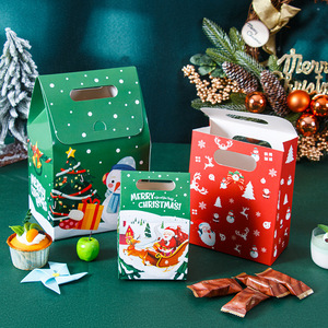 Caja de Papel Reciclado Resistente, Bolsa de Regalo de Papel Navideña, Impresión Personalizada, Embalaje de Regalo de Dulces de Navidad con Asa - Product Image 2