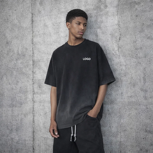 Camiseta Oversize de Algodón 100% Lavado con Efecto Degradado Estilo Urbano para Hombre, Tallas Grandes, Logotipo Personalizado, Ecológica, Transpirable, MOQ Bajo - Product Image 3