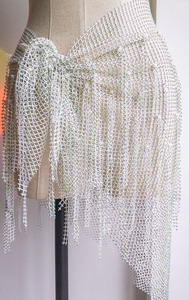 ผ้าพันสะโพกทรงสามเหลี่ยมประดับพู่ห้อยคริสตัลรูปดาวแฟนตาซี ยี่ห้อ Shin Rhinestone Fringe ทำจากโพลีเอสเตอร์ เหมาะสำหรับการแสดงระบำหน้าท้อง - Product Image 6