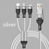 2-en-3 Macaron Super Fast Charging & Data Cable Nylon Jacket Cellphone for Samsung Mobile Phones