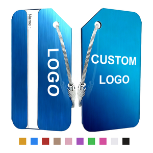 Étiquettes à bagages en métal promotionnelles, logo <span class=keywords><strong>personnalisé</strong></span>, impression laser, alliage d'aluminium, étiquettes à bagages de voyage pour <span class=keywords><strong>avion</strong></span> avec anneau métallique - Product Image 1