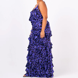 <span class=keywords><strong>Robe</strong></span> longue africaine à volants en cire Imprimer <span class=keywords><strong>Robe</strong></span> longue sans manches <span class=keywords><strong>Robe</strong></span> élégante en <span class=keywords><strong>satin</strong></span> Vêtements pour femmes Robes à la mode - Product Image 2